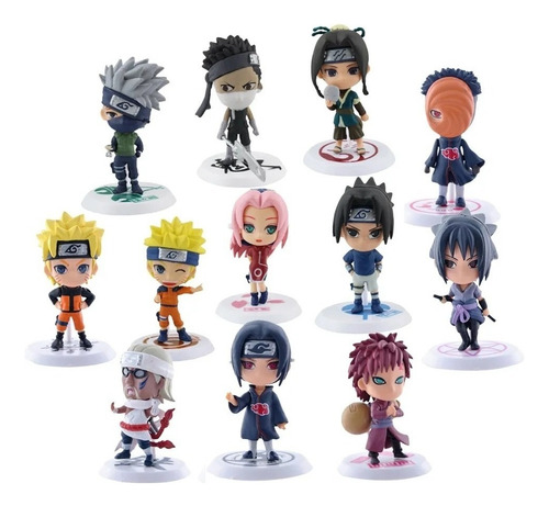 Pacote De 12 Peças De Bonecos De Ação De Pvc De Anime Naruto