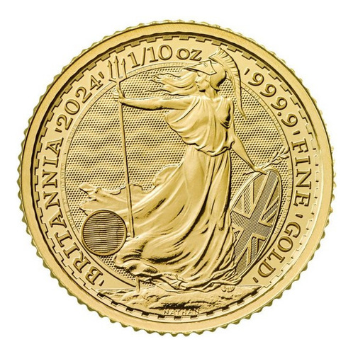 Moneda Oro Britannia 1/10 Decimo Onza 2024 Charles 10 Libras