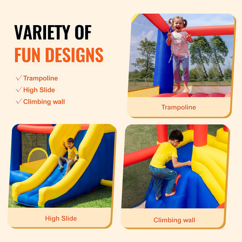 Trampolín Brincolín Inflable Niños 3.4 X 2.6 Mts Msi