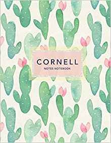 Cornell Notes Notebook Cactus Print | 120 Pages 85x11 | Perf