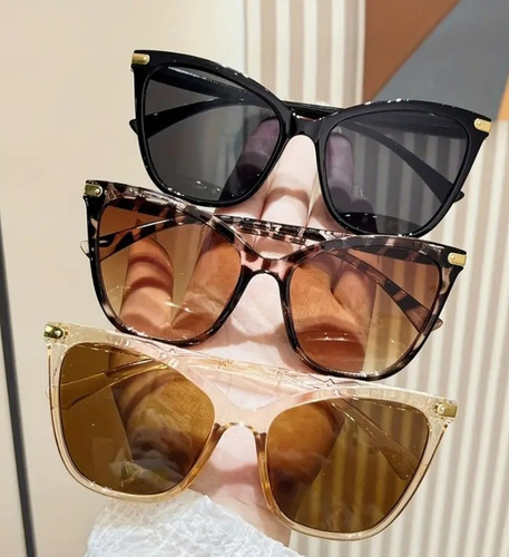 Lentes De Sol Genérica Ojo De Gato Polarizados Degradado Ojo De Gato Negro,café,beige Negro/café Negro,beige,animal Print Beige