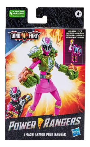 Figura Power Rangers Dino Fury Smash Armor Pink Ranger