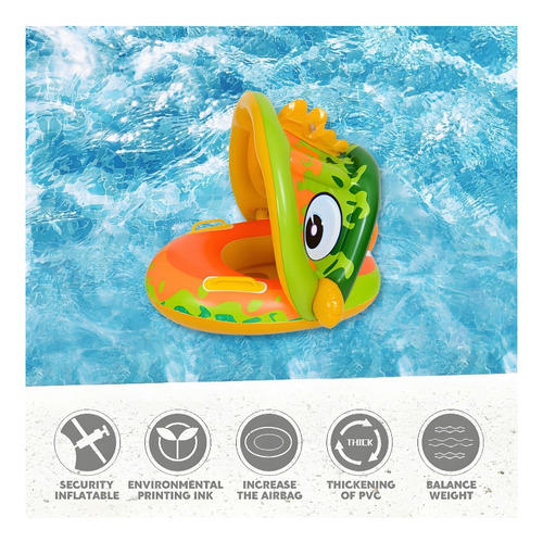 Bebé Flotador Salvavida Inflable Alberc Natació Toldo Asient