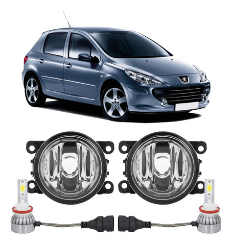 Faro X2 Auxiliar Antinieblas Peugeot 307 06/12 + Cree Led