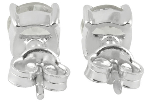 Aretes De Poste Redondo Facetado Con Danburita 5 Mm