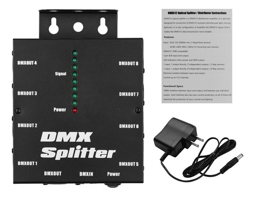 Imagen 4 de 9 de Dmx512 Amplificador Óptico De Señal Divisor Distribuidor 1 D