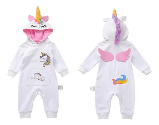 Mameluco Pijama Unicornio Infantil Blanco Con Alas