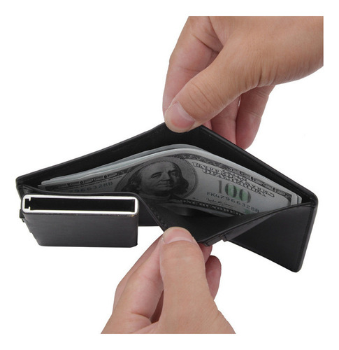 Tarjetero Delgado De Aluminio Con Bloqueo Rfid Para Hombre