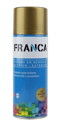Esmalte Aerosol Bronce Liso 400ml. Ref.139 Franca