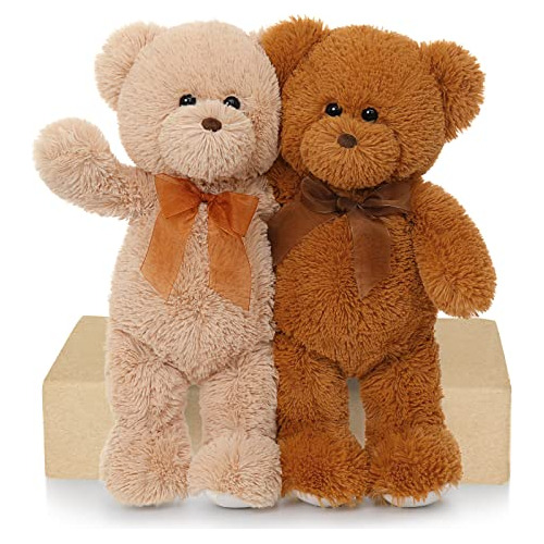 Teddy Bear Stuffed Animal 2 Pack Brown And Tan Bear Plu...