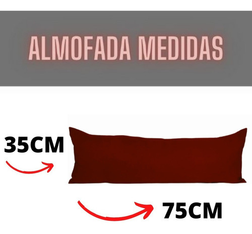 Almofada Grande Para Cama Sofá Pallet Encosto De Corpo 35x75 Cor Vinho Liso