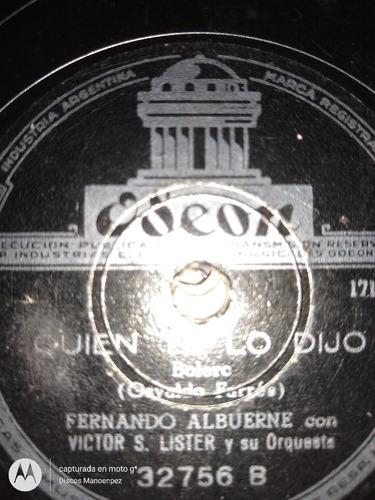 Pasta Fernando Albuerne V Lister Orq Odeon C118