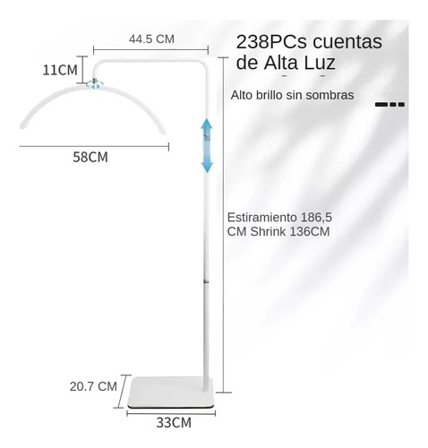 2pcs Lámpara Para Pestañas Con Control Led 36w Ajustabl