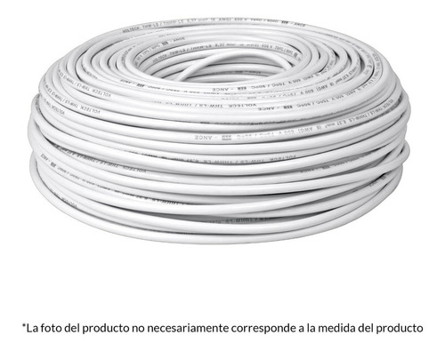 Rollo De 100m De Cable Thw Cca 8 Awg Blanco, Volteck, 40204