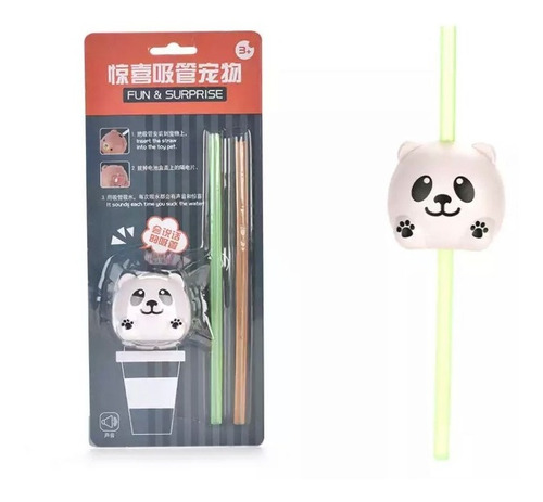 Straw Topper Para Studded Starbucks Panda 2 Popotes Sonido