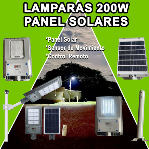 Lampara Panel Solar 200w