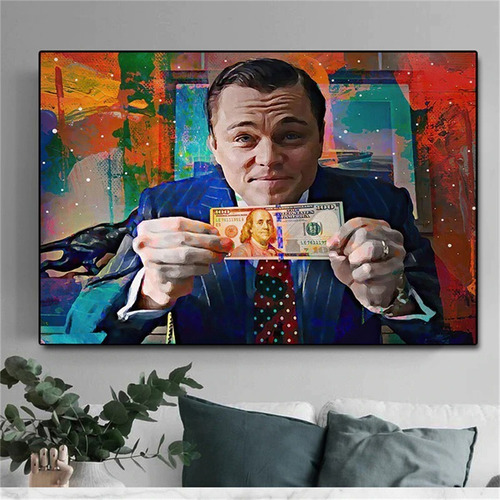 Imagen 3 de 9 de Cuadro-lobo De Wall Street 3-decorativo-ultra Hd-120x80cm.