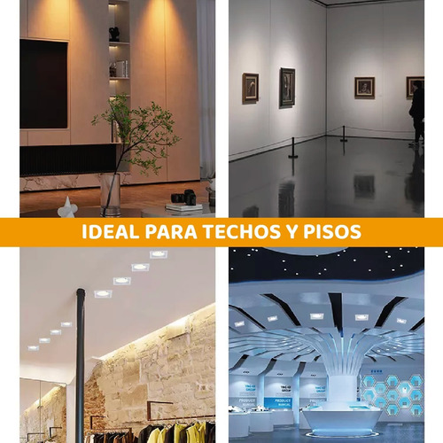 Imagen 7 de 10 de Spot Embutir Led Ar111 Cuadrado Movil Aluminio Gu10 220v
