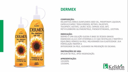 Oleo De Girassol Dermex Cicatrizante 200ml =dersani (kit 6)