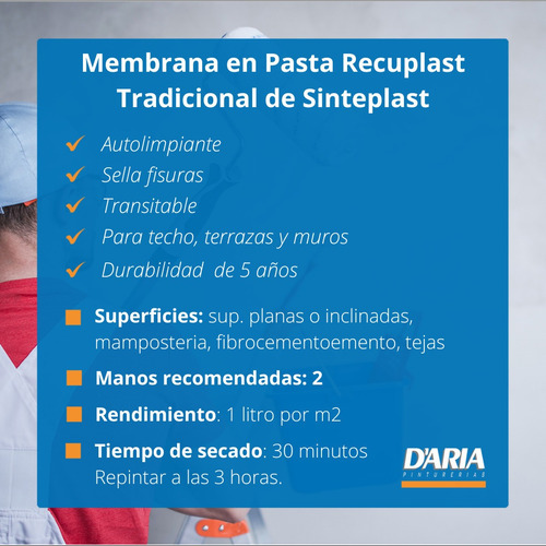 Recuplast Tradicional Membrana Pasta Impermeabilizante 4 Kg