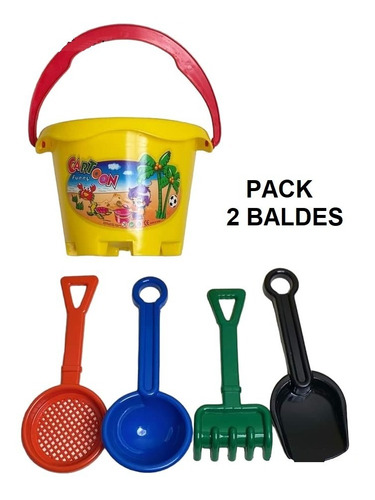 Pack 2 Baldes Playeros Multiuso 5 Piezas Oferta