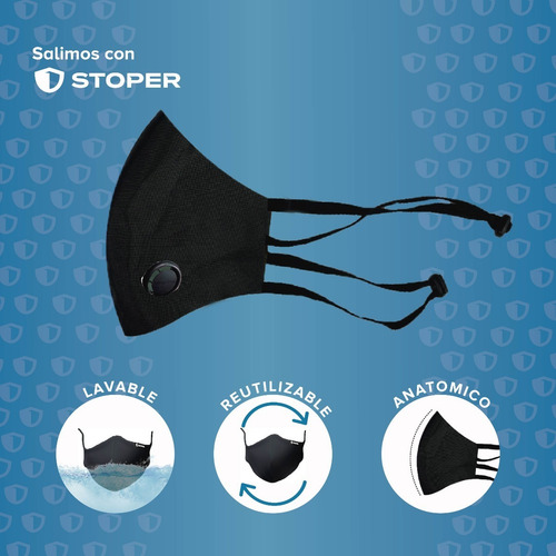 Tapaboca Máscara Premium Stoper Filtro Incorporado Lavable