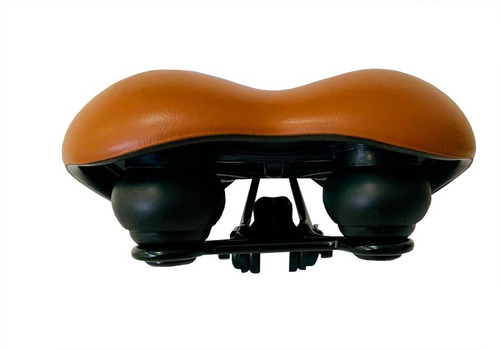 Imagem 3 de 4 de Selim Marrom Super Confortável Duas Molas P/ Bicicleta Bike