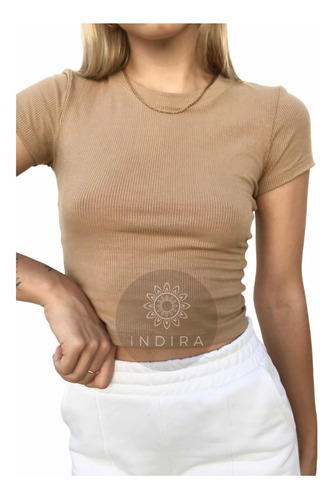 Imagen 1 de 4 de Remera Basica Mujer Crop Top Morley Liso
