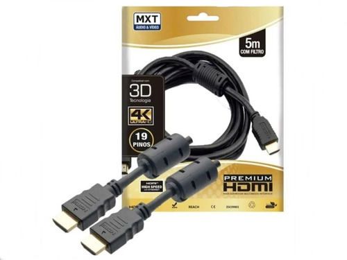 Cabo Hdmi 2.0 4k Ultra Hd 3d 30awg Od: 6mm Gold 3 M Mxt