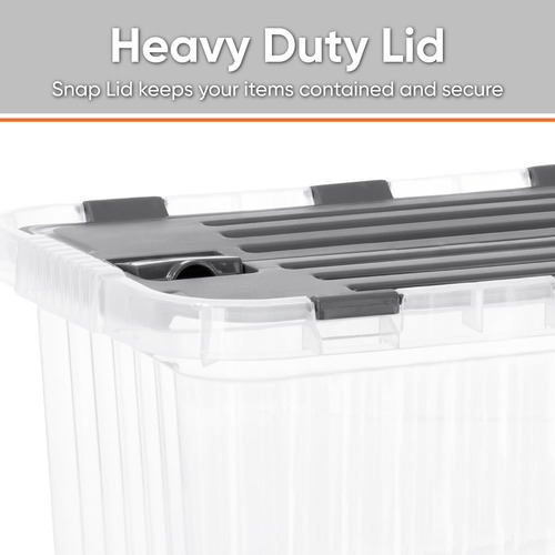 Contenedor De Almacenamiento Profundo 26 L Tapa Bisagra 2 Pz