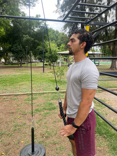 Sistema De Ejercicio De Cable Con Polea Y Agarre De Triceps