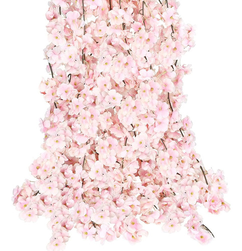 6 Guirnaldas De Flores De Cerezo Artificiales - Rosado