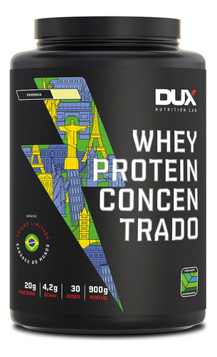 Whey Protein Concentrado Sabores Do Mundo Dux Nutrition 900g Sabor Pamonha