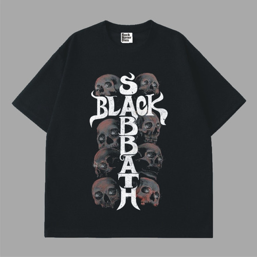 Remera Oversize Fsz Black Sabbath Cruz Algodón 20.1 Negra