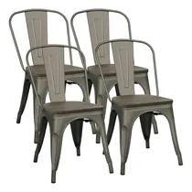 Comprar Silla Comedor Metal Tolix Madera Acero Juego Set 4 Sillas