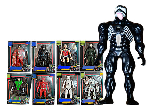 Muñeco Venom Súper Héroes C Luz Reflejante Colección +3años