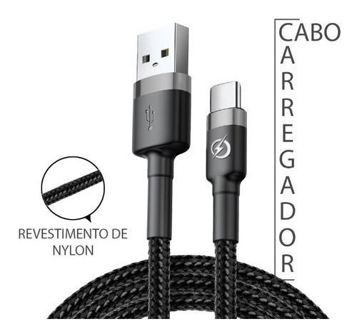 Cabo Carregador V8 Carga Rápida 2 Metros Android Reforçado Cor V8 Micro USB