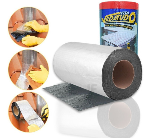 Imagem 1 de 5 de Manta Asfáltica Auto Adesiva Aluminizada - 30cm X 10m