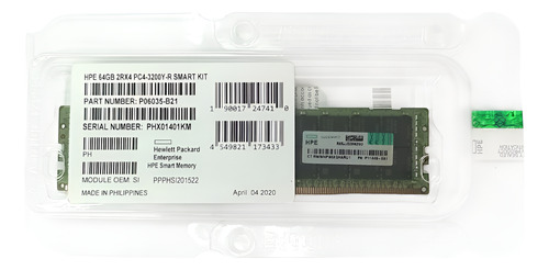 Memória Hpe 64gb Ddr4 2rx4 3200mhz Ecc Reg ( P11446-0a1)