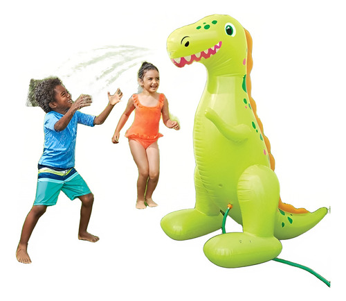 Dinosaurio Aspersor De Agua Inflable Diversion Para Niños