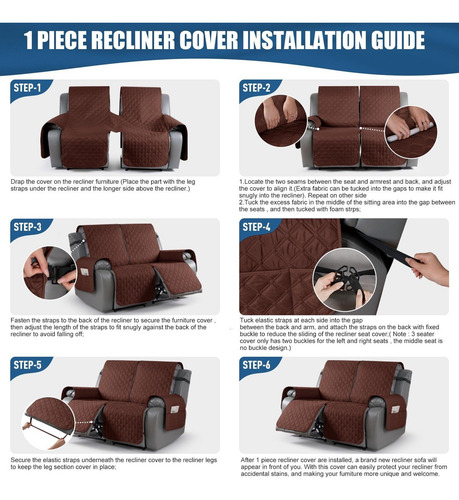 Adecuado For Sofá Reclinable 2 Plazas Con Pies Con Bolsillos