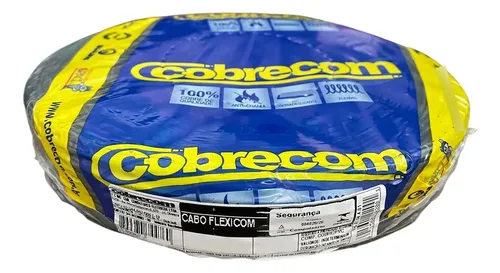 Foto real de Cabo Flex Fio Cobre 6MM Preto 750V Rolo 100M Cobrecom
