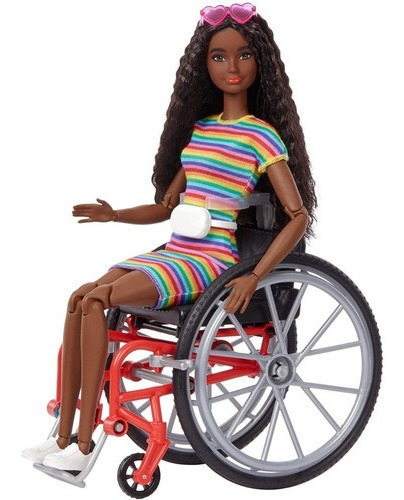 Boneca Barbie Fashionista 166 Negra Cadeirante Articulada