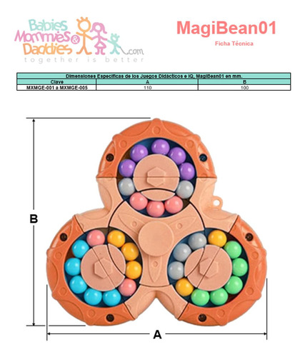 Cubo De Frijol Didactico, Mxmge-001, 1pza, Naranaja, 10x11cm