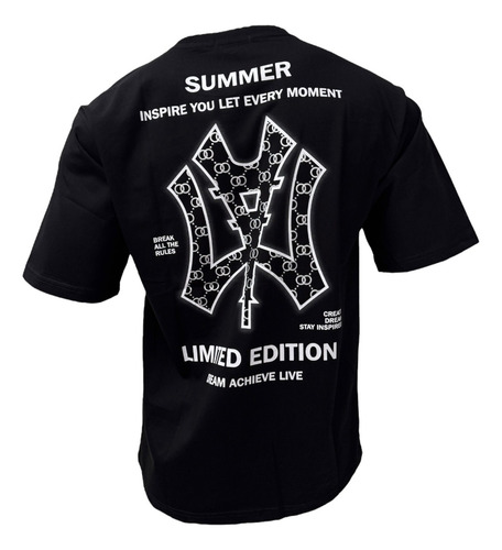 Playera Hombre Oversize Estampado New York Paris Palm Angels
