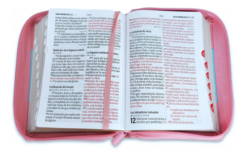 Biblia Rvr1960 Iconic Rosa Azul Im Piel Índice Cierre 12pt