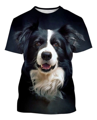 Asz Camiseta Con Estampado 3d Border Collie Unisex