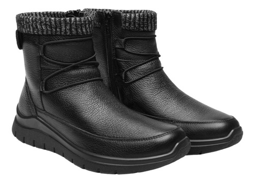 Botín Casual Flexi Con Zipper Cierre Interno Chic Piel