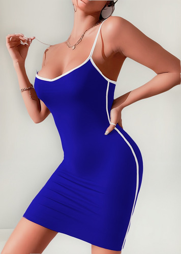Vestido Corto Casual Escote V Tirantes Mujer Moda Casual