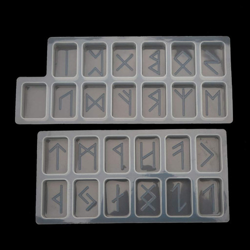 Molde De Resina Para Runas Con Grabado Alfabeto Futhark